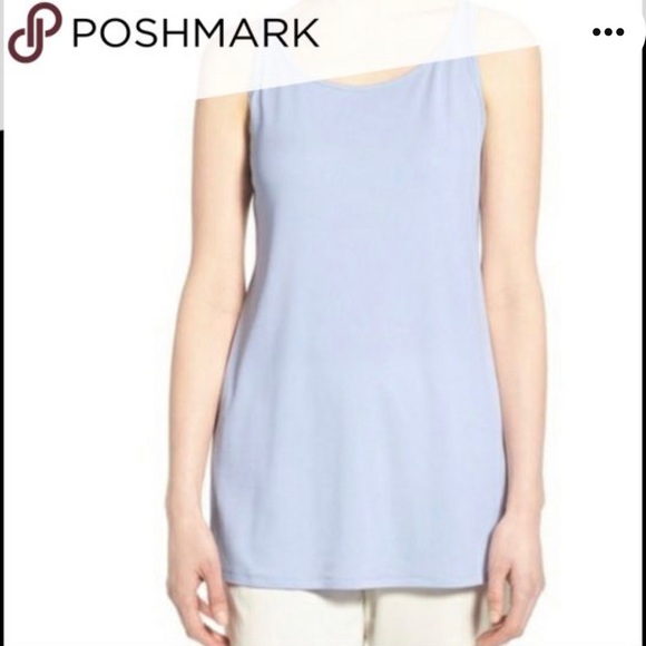 NWT Eileen Fisher Crew Neck Long Tank in Sky women’s size large - Picture 1 of 5